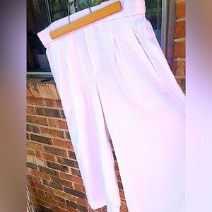Jules & Leopold Pull On Wide Leg Crop Pants Rayon Linen Blend Womans Size Large